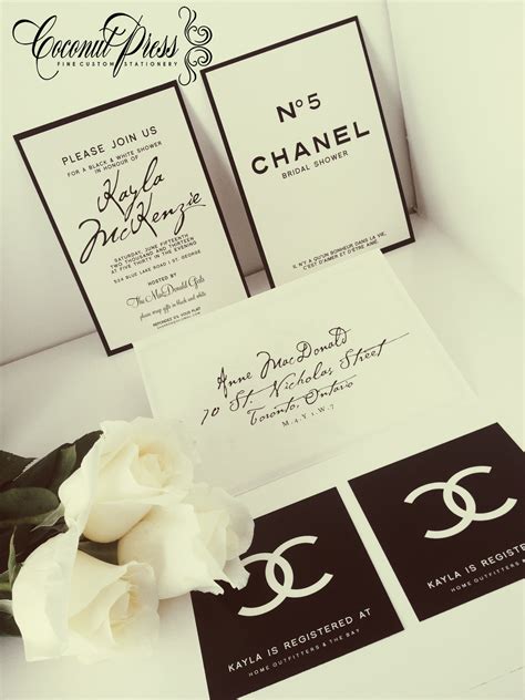 chanel bridal shower invitations|new born baby invitation card.